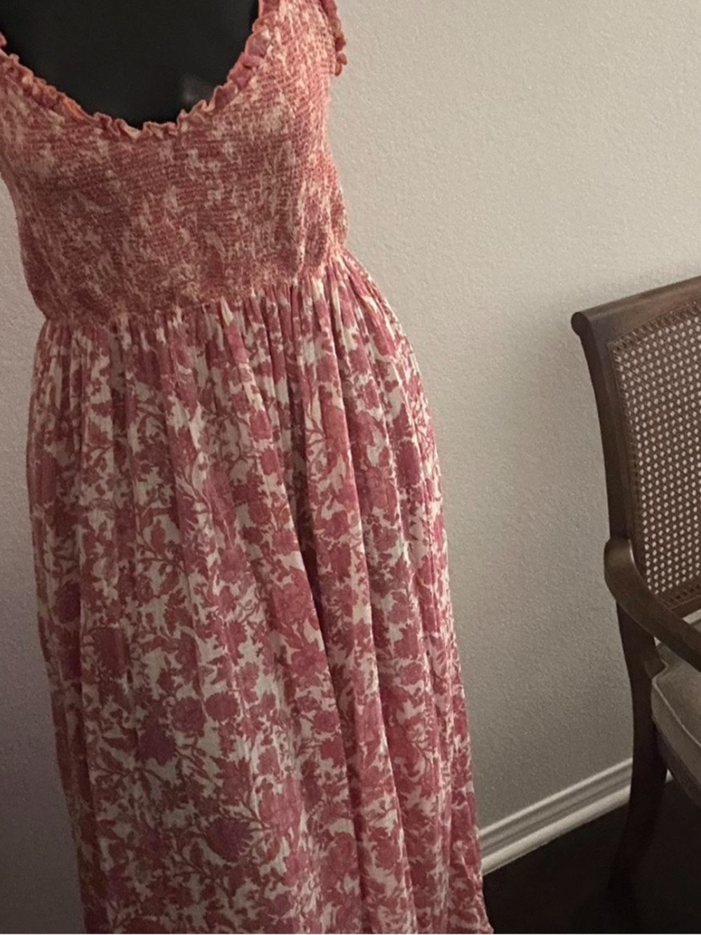 Free People sweet nothings Pink Floral Smocked Maxi Dress with Spaghetti Straps - Picture 8 of 8
